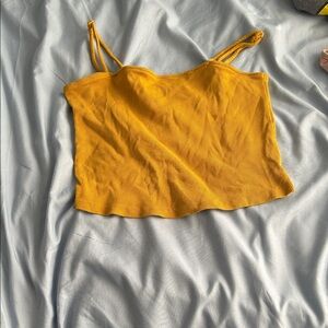 Women's Mustard Yellow Ribbed Top